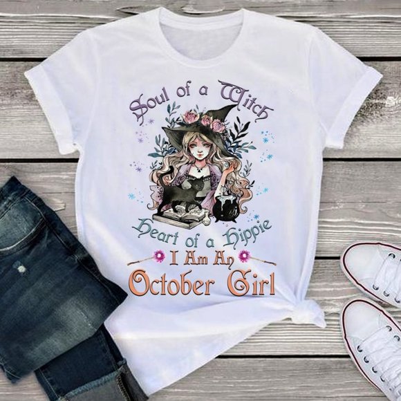 Other - I Am An October Girl Witch T-Shirt